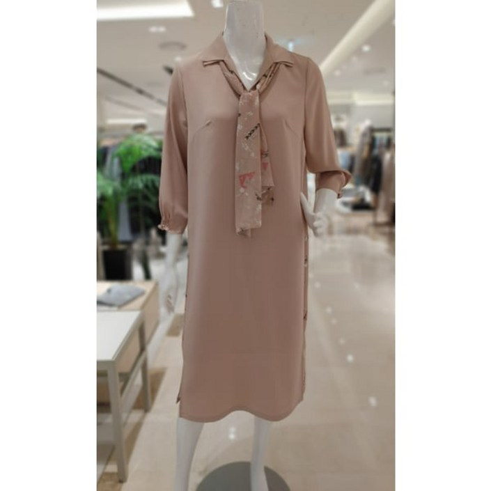 요하넥스 스카프 배색 원피스 J3B5D 05 401844