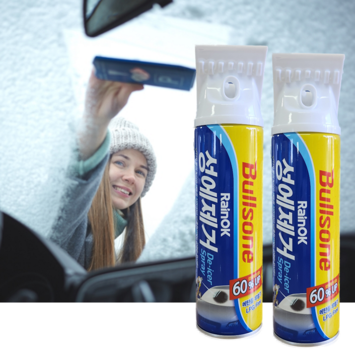 불스원 레인OK 성에제거제-400ml 2개 성에제거제 성에제거 성에제거기 유리 크리너 클리너 유리얼음제거
