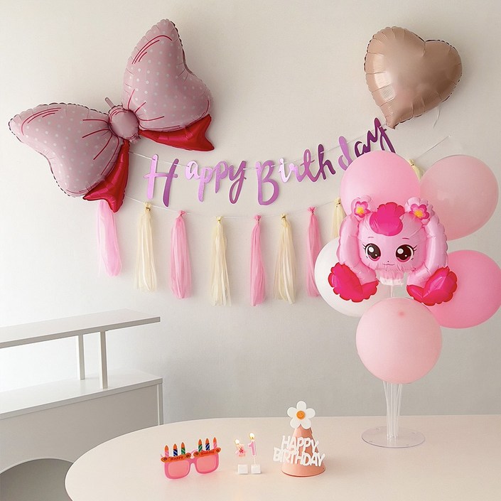 하피블리 캐치 티니핑 풍선 숫자초 테슬 가랜드 생일 파티 용품 세트, 숫자초13