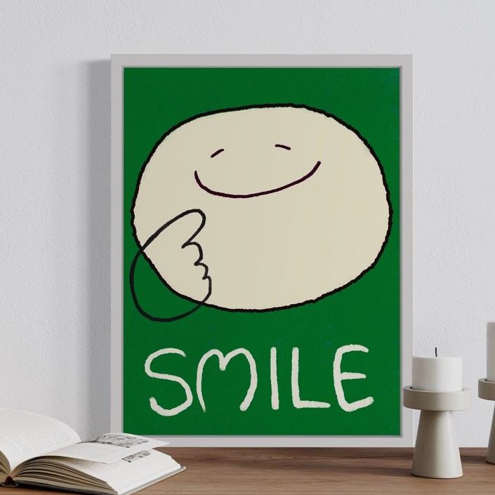미소 짓는자 복 받는다 표정관리 스마일 그림액자 공부방 책상 거실 현관인테리어