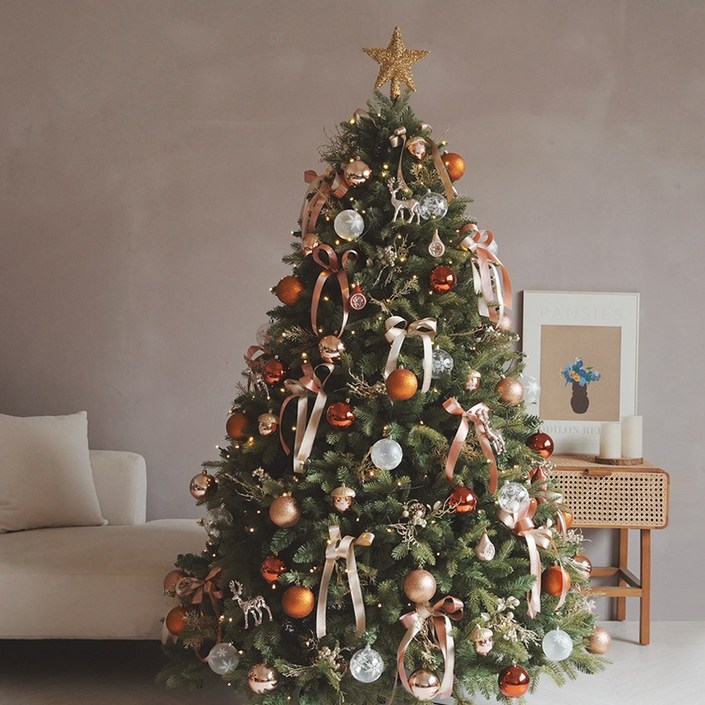 대형트리오너먼트전구풀세트 디어홀리 프리미엄 리얼소나무 전나무크리스마스트리 1.51.8M2.1M