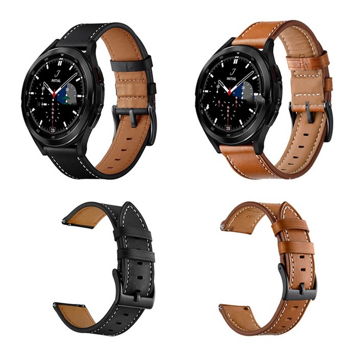 갤럭시 워치4 40 44mm 클래식 42 46mm 호환 고급 가죽 스트랩 밴드 시계줄 SM-R860/R870/R880/R890N
