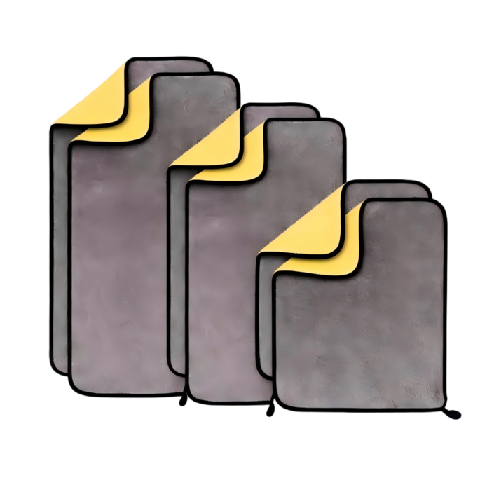 먼지없는 극세사 세차타월 세트 두툼한 드라잉타월 소형2p+중형2p+특대형2p