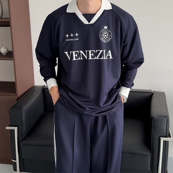 치트키 VENEZIA 져지 스판 카라 남녀공용 긴팔티