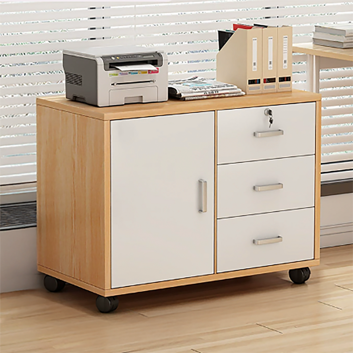 오아루 캐비넷 서랍장 수납장, 우드화이트