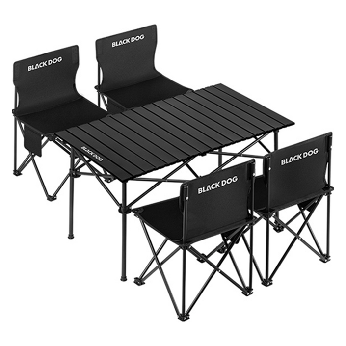 BLACKDOG 캠핑 테이블 + 의자 4개입 세트 CBD2550JJ037