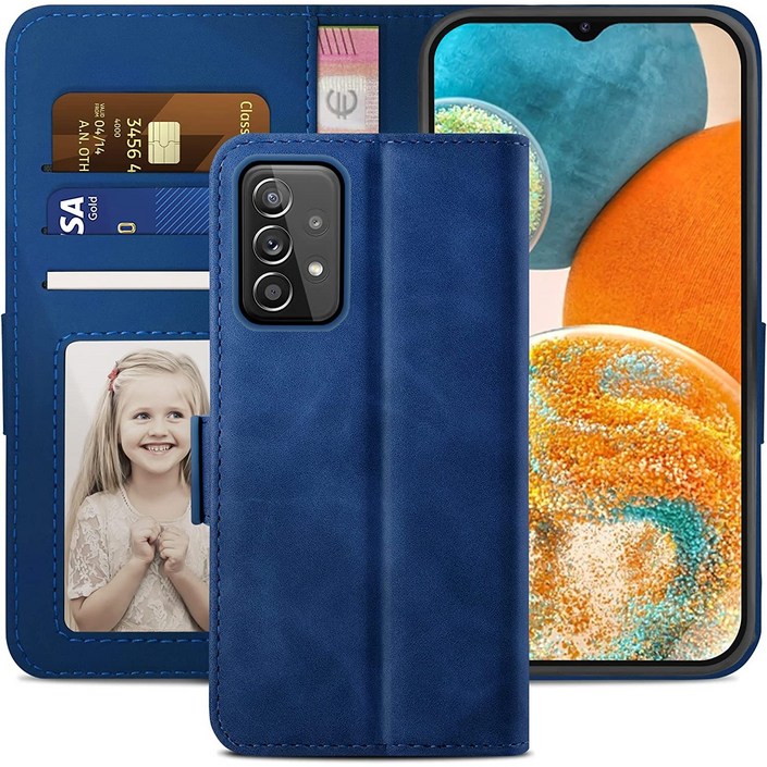 삼성 갤럭시 A23 4G 5G 지갑형 카드수납 다이어리 휴대폰리 케이스 Galaxy A23 Leather wallet case 적용지문인식 보호필름 풀세트