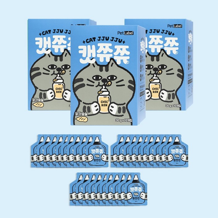 펫라벨 캣쮸쮸 고양이간식 닭가슴살 30g x 30ea, 짜먹는간식, 30개, 30g, 닭가슴살