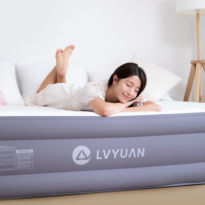 루앤 프리미엄 에어매트 캠핑용 자충매트 야외 휴대용 매트리스 펌프 내장형