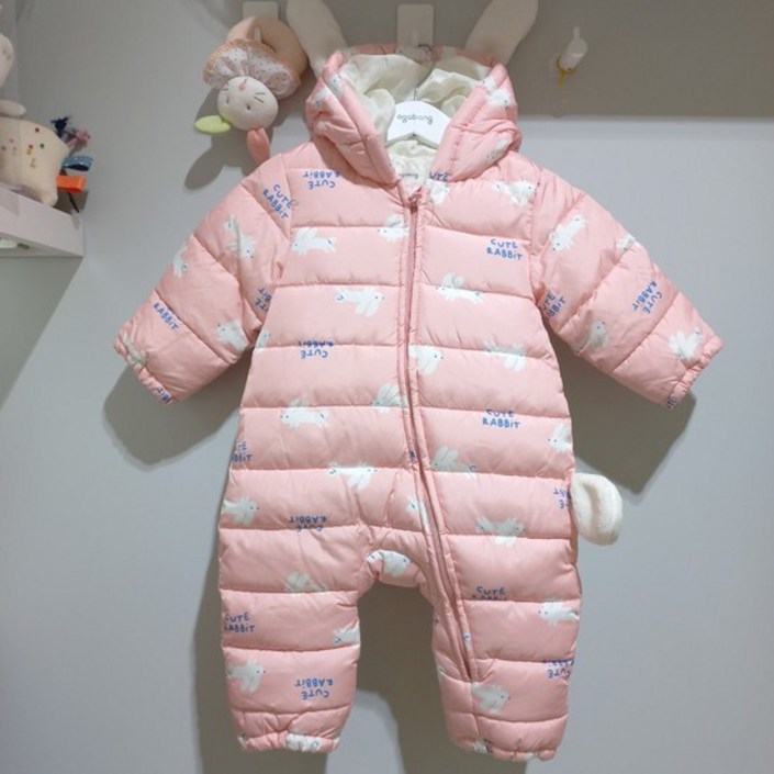 아가방 노우나염웰론우주복(핑크) 신생아 필수아이템 깜찍한 패딩 우주복