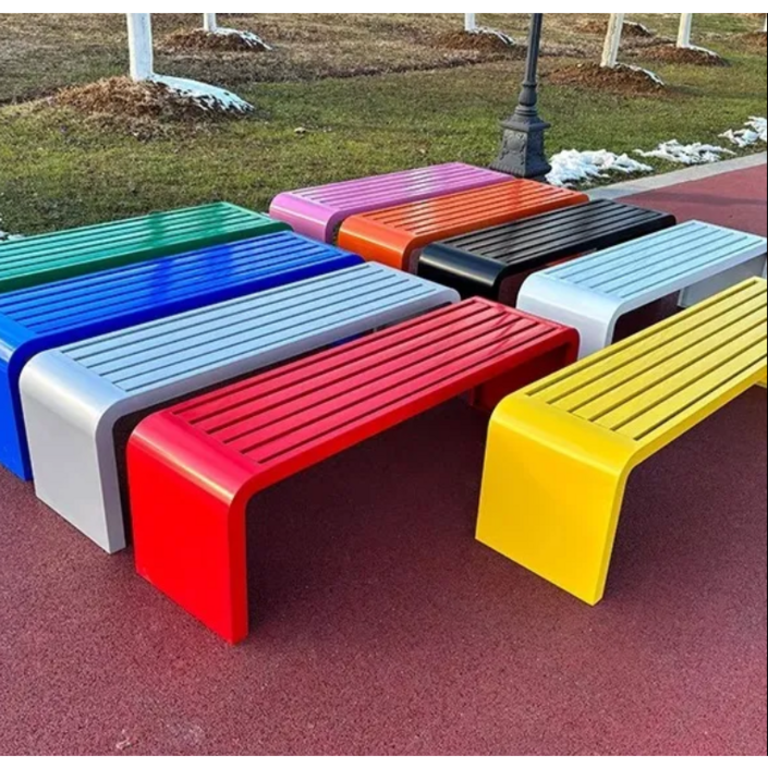 컬러 야외벤치 카페 테라스 대기 벤치의자