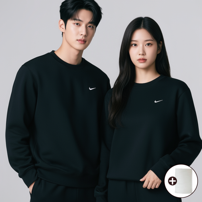 국내매장 정품 나이키 플리스 오버핏 맨투맨 남성 여성 커플 기모 맨투맨 MSSTEP 더스트백 제공