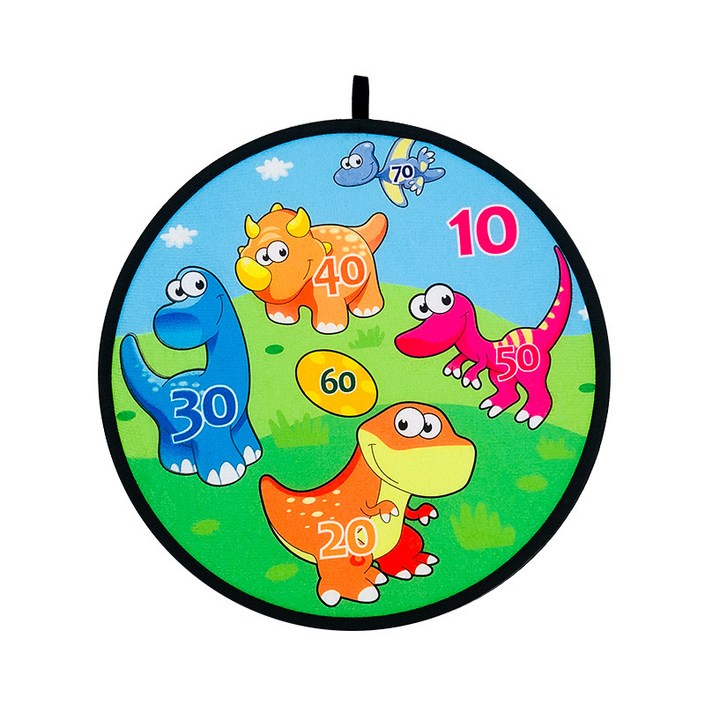 다트보드 실내 벽걸이 스티키볼 타겟 플레이트 시스템 훈련 완구, 1개, 공룡 천국 공 12개  후크
