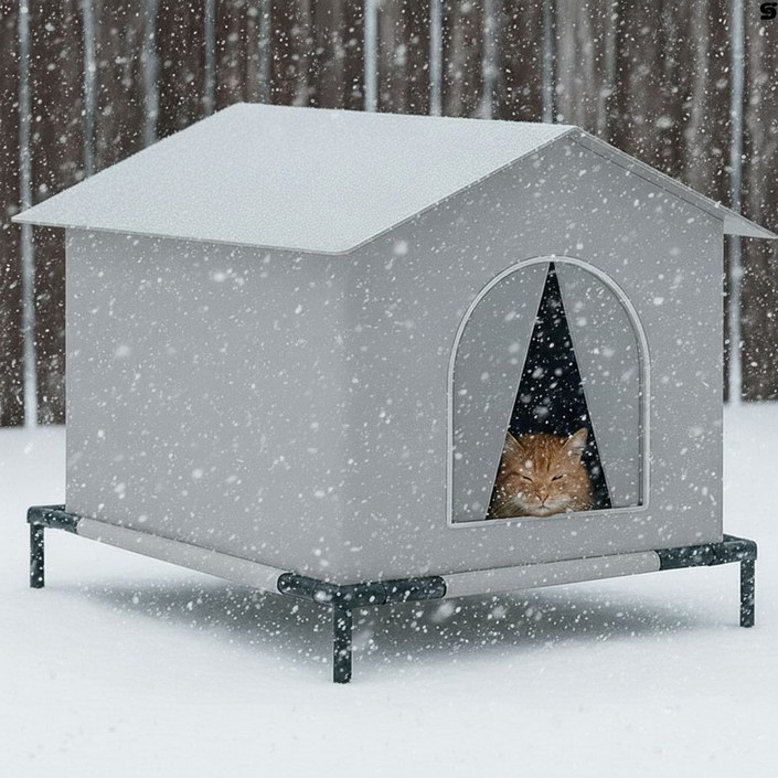 하비리아 길 고양이 떠돌이 길냥이 길양이 야외 집 방수 겨울 지붕 보온 방풍 바닥 뜬 눈 비 냉기 기모 털 바람 햇빛 차단 보호 공중 텐트 세트 야외용 하우스 큰 빅 사이즈