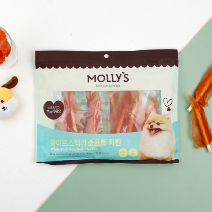 몰리스 화이트스틱껌 소프트 치킨 400g