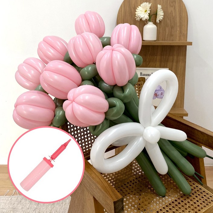 알로카노 DIY 풍선 꽃다발 + 손펌프 , 꽃풍선 만들기