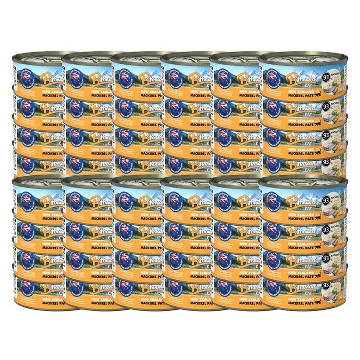브리젠 뉴질랜드 파테 고등어 고양이 주식캔 습식 사료 48캔, 48개, 80g, 고등어