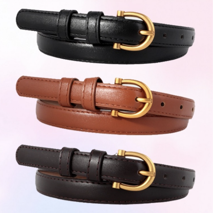 여성 슬림 가죽 벨트 캐주얼