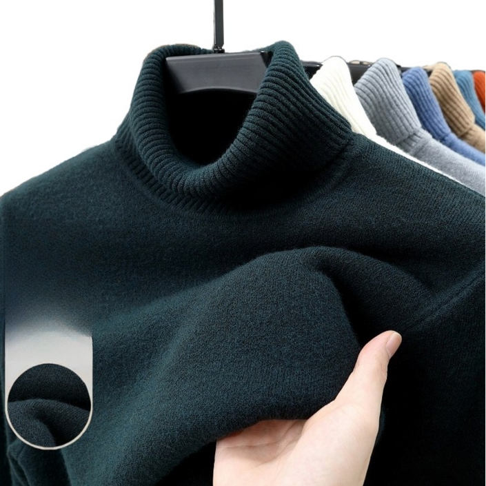 남성 가을 겨울 양모 터틀넥 스웨터 울혼방 목폴라 스웨터 사이즈 M  4XL