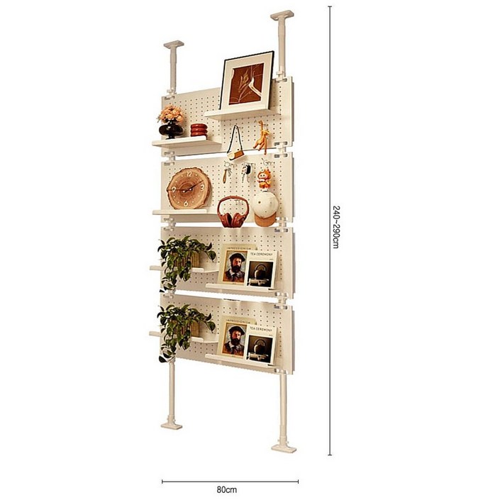 모아룸 이동식칸막이 인테리어 파티션 타공판 4P 세트, 4단, 화이트