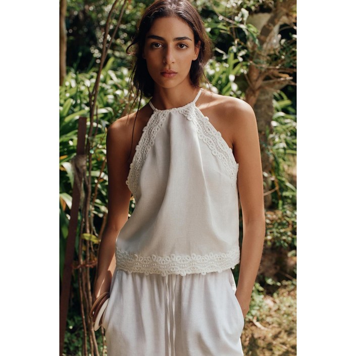 ZARA 자라 크로셰 디테일 홀터 탑 5029/125 5029125