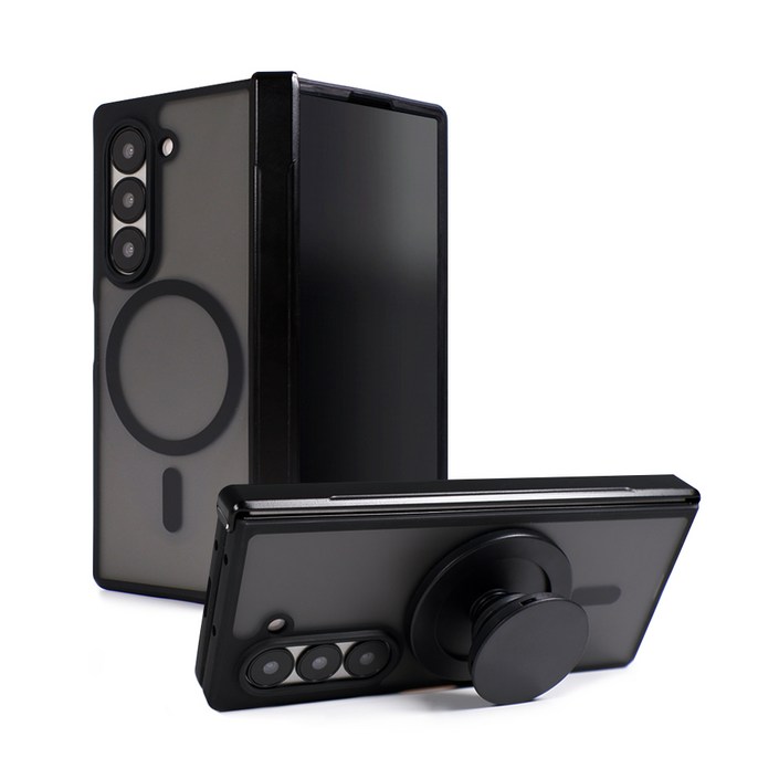 제루크 갤럭시 호환 Z 폴드 맥세이프 슬림 힌지보호 풀커버 그립 스탠드 케이스