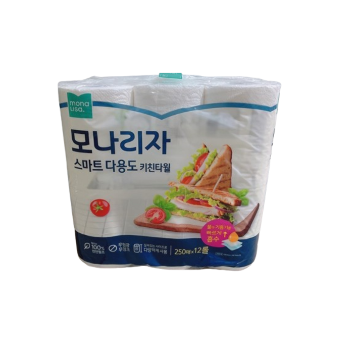 모나리자 스마트 다용도 키친타올 250매, 12개