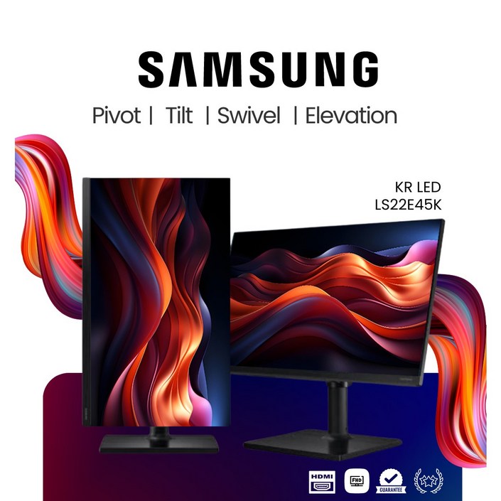 한정특가 삼성 22인치 FHD LED 피벗모니터 HDMI 노트북 세로모니터 사무 게임 CCTV용