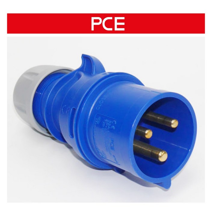 PCE 0236 CEE 산업용 플러그 32A 3P 6h 230V IP44 샤크 IEC60309 TYP023, 1개