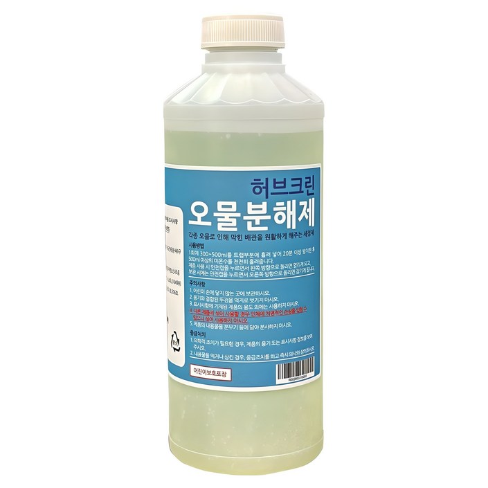 허브크린 오물분해제 하수구 배수구 세정제 머리카락 분해 제거 막힘 해결, 1L, 1kg, 1개