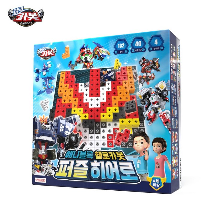애니블록 헬로카봇 퍼즐 히어로 보드게임, 1개 애니블록 헬로카봇 퍼즐 히어로 보드게임, 1개