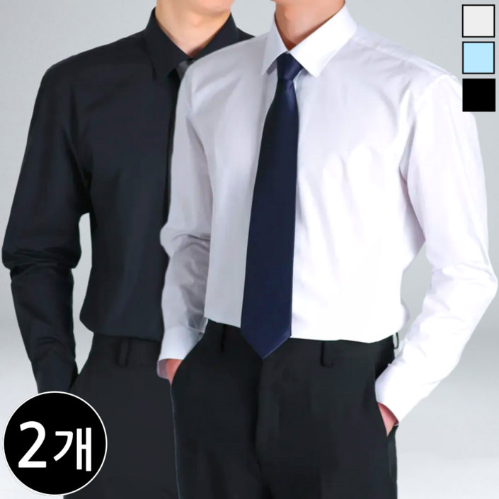 [1+1] 이브 구김없는 남성용 스판 정장 와이셔츠
