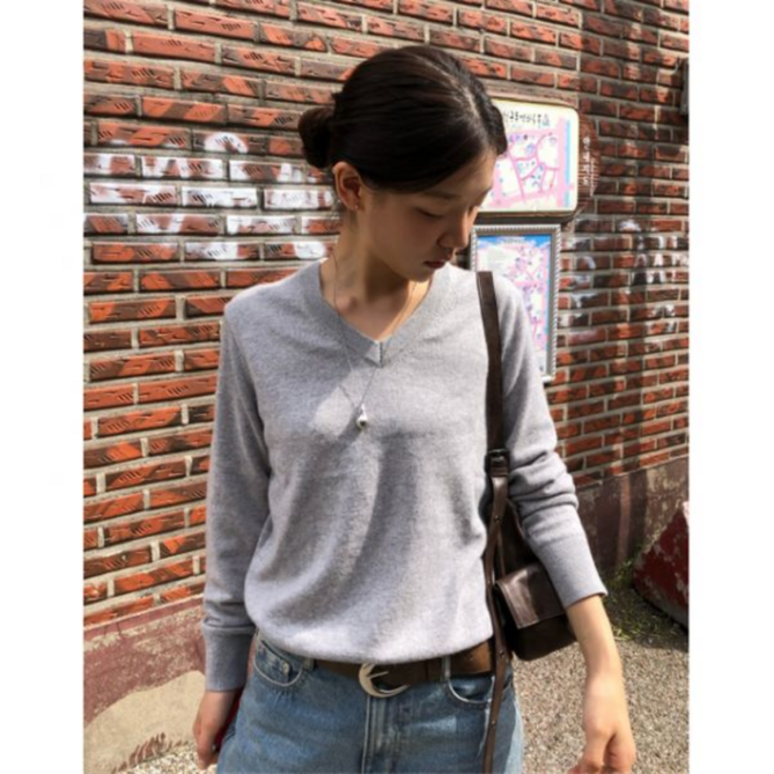 지오다노 GIORDANO 캐시블랜드 브이넥 니트 12GG 355913 3color 05355913 355356