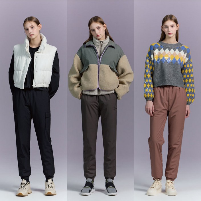 홈쇼핑인기 펠틱스 여성 겨울 데일리 조거 패딩 팬츠 3종 세트 FWQ3