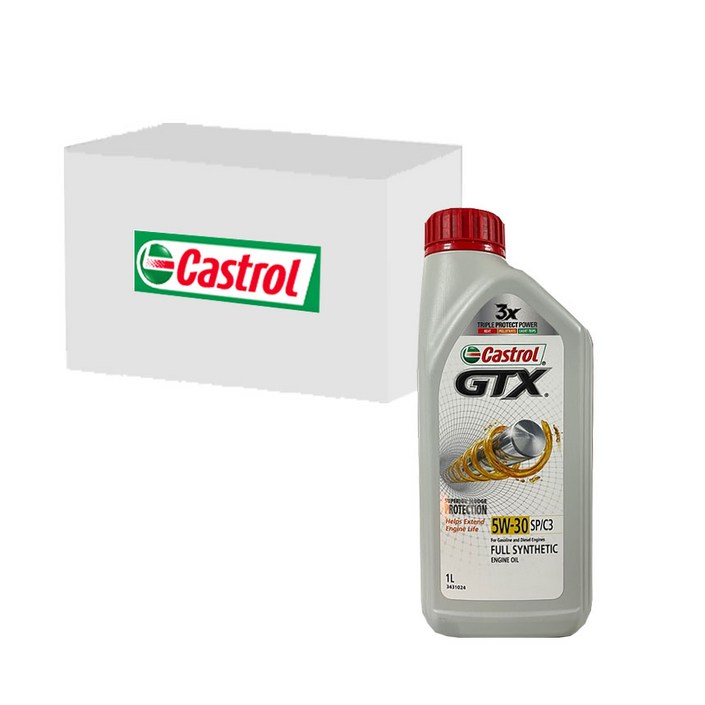 캐스트롤 GTX 5W30 디젤,가솔린엔진오일 (SP/C3, 1L x 12개), 12개, 5w30, 1L