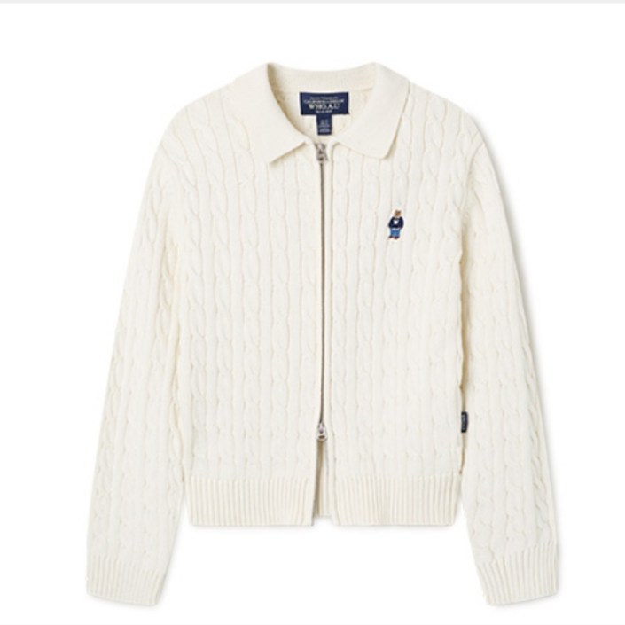 후아유 여성 스티브 크롭 케이블 집업 가디건  WHCKF3821F