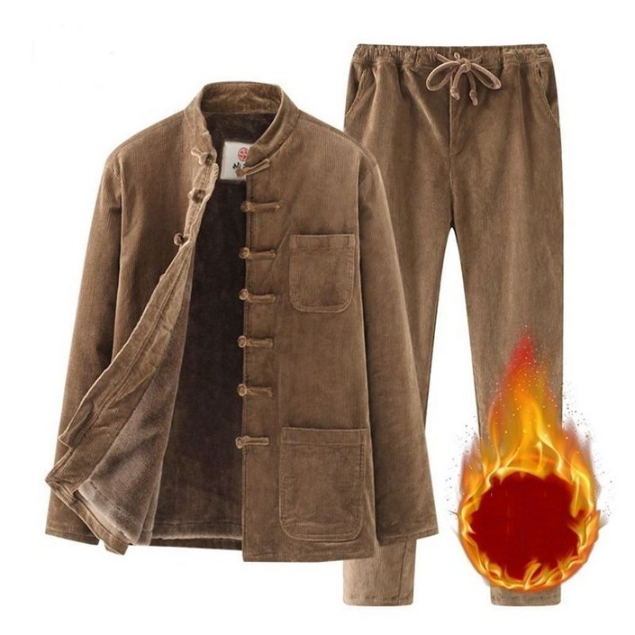 셀럽당 겨울 코듀로이 남 세트 캐주얼 기모 코트M2109