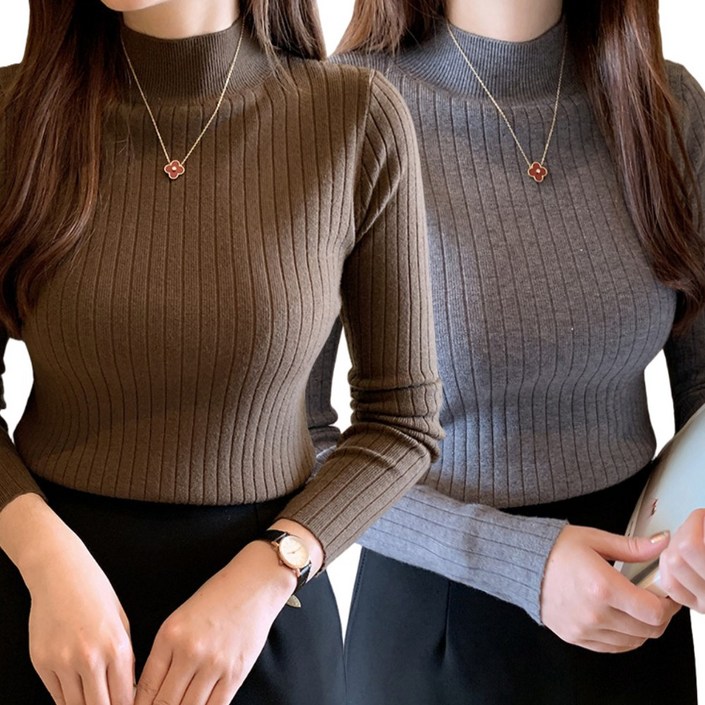 베르슈어 반목 폴라 터틀넥 니트 2종 세트