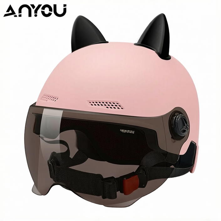 ANYOU 자외선 차단 고글 고양이 귀 안전 헬멧