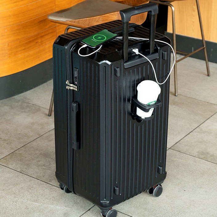 [3년AS] 대형 캐리어 하드 저소음 360도 회전 USB 충전포트 컵홀더 대용량 트렁크 오륜 캐리어 플러스 캐리어