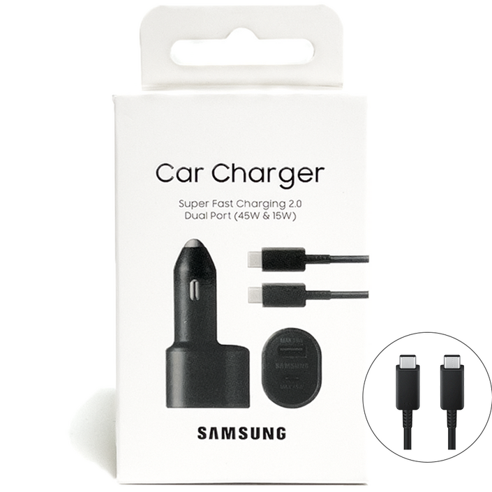 케이블 세트 삼성 60W 듀얼포트 차량용 초고속 충전기 EPL5300, EPL5300기본 케이블 세트, 블랙