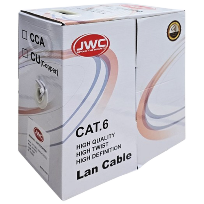 JWC CAT.6 UTP 랜케이블 박스 CCA 300M 랜선 인터넷선 시공용, 1개