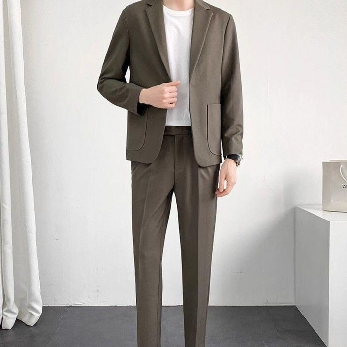 휠렉스 남성 신상 캐주얼 블레이저 출근룩 루즈핏 상하세트 Y1511