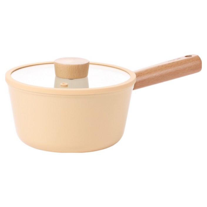 네오플램 메이즈 IH 세라믹 편수냄비 18cm, 옐로우, 1개, 18cm