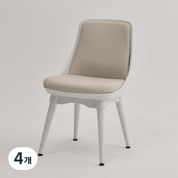 피치트렌디 친환경 실리콘 비보 식탁 의자 인테리어 테이블 디자인 원목 다이닝 체어, 4개, 베이지 PP
