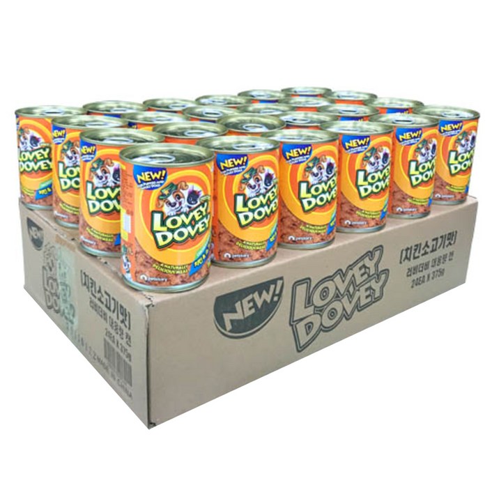 러비더비 대용량 강아지 간식 캔 375g