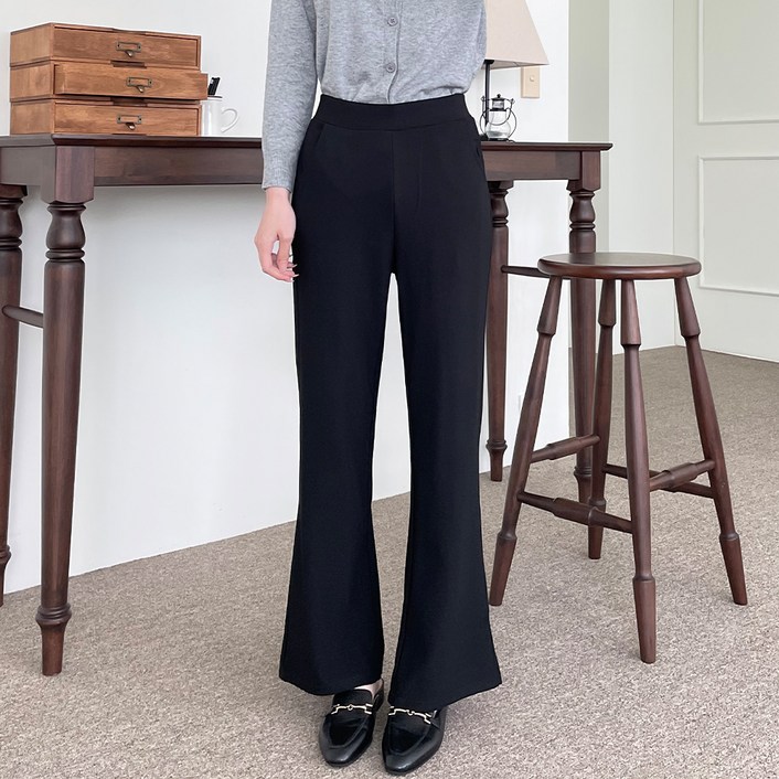 잘빠진 여성용 스판 밴딩 롱부츠컷 슬랙스 팬츠