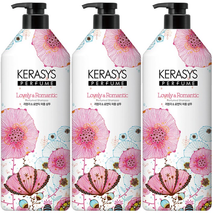 케라시스 러블리 앤 로맨틱 퍼퓸샴푸 꽃향, 980ml, 3개
