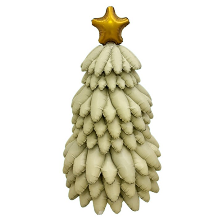 윰스 크리스마스 대형 트리 풍선, 크림, 1개