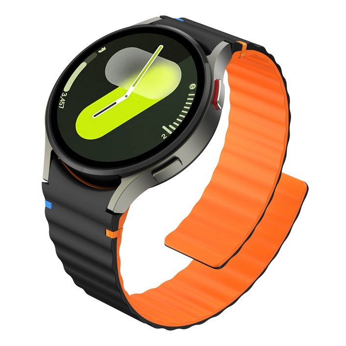 갤럭시워치4567호환 실리콘 마그네틱 스트랩 컬러풀한 스티치 디자인